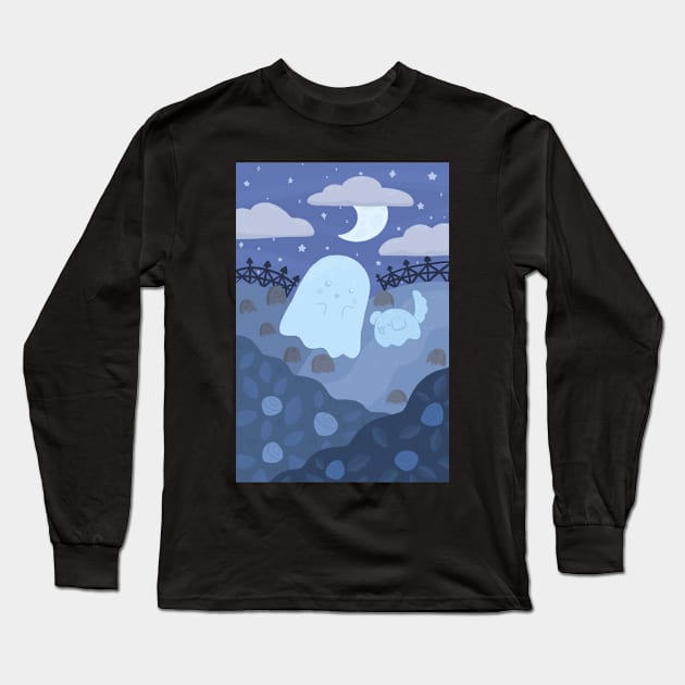 Ghost and ghost pup Long Sleeve T-Shirt by IcyBubblegum